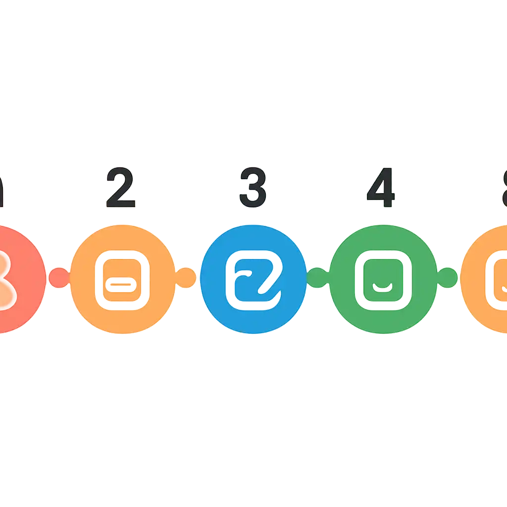 Five numbered circular icons connected by arrows in a horizontal flow, How the Gali Number Is Declared and Where It Appears