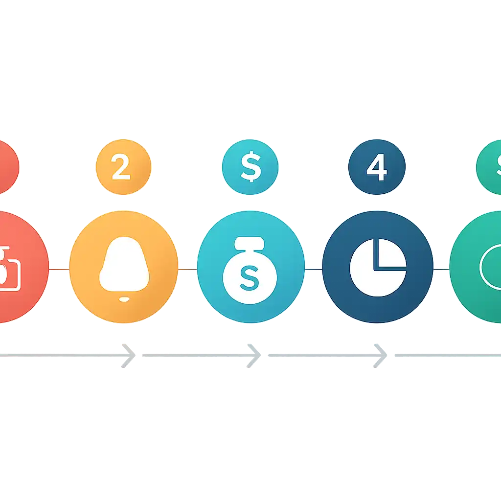 Five numbered circular icons connected by arrows in a horizontal flow, Gali Compared With the Other Satta Markets steps