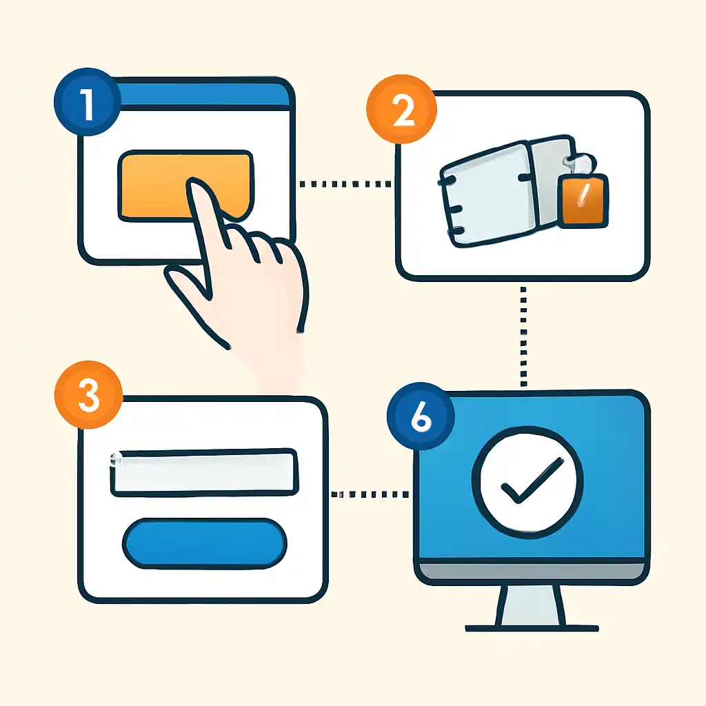 Annotated step diagram: matching your ticket number process with numbered callouts, Gali Satta